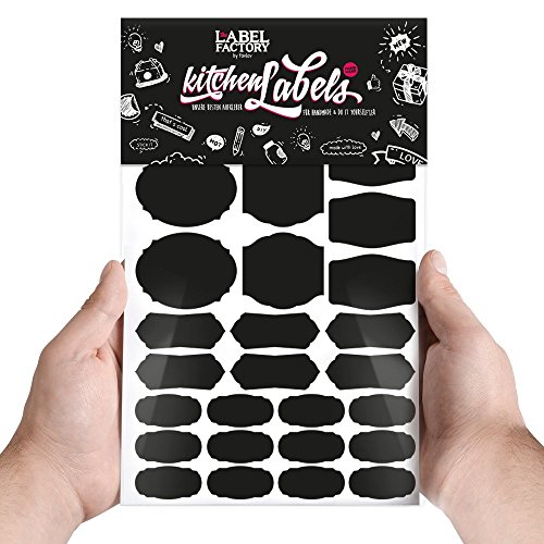 the LABEL FACTORY · 84 Kitchen Labels, schwarz · Küchen Etiketten, Gewürzgläser & Marmeladen Aufkleber zum Beschriften - 4