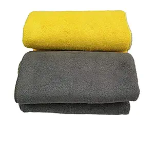 SOFTSPUN 750 GSM, Microfiber Double Layered Cloth 40x60 Cms 2 Piece Towel Set, Extra Thick Microfiber Cleaning Cloths Perfect for Home, Kitchen, Cars, Furniture and More.