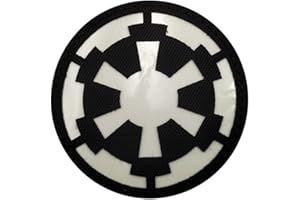 Ohrong - Emblème de moto Star Cible de l'Empire Wars galactique - Éclat dans le noir - Emblème de moto - Blanc (phosphorescent)