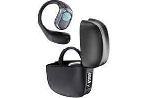 ZRUHIG Open Ear Kopfhörer, 48 Stunden Wiedergabe, Bluetooth Kopfhörer mit Ladecase und digitalem Display, Mikrofon, wasserdichte Sport kopfhörer für Laufen, Radfahren, Training