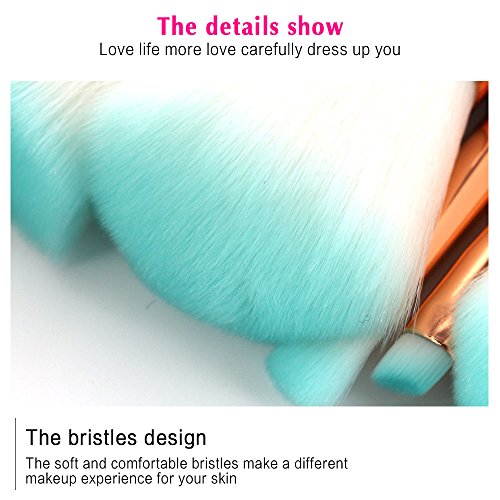 10 Stück Meerjungfrau Make Up Pinsel Set Contouring Foundation Blush Eyeliner Eyeshadow Lip Cosmetic Brushes Tool - 7