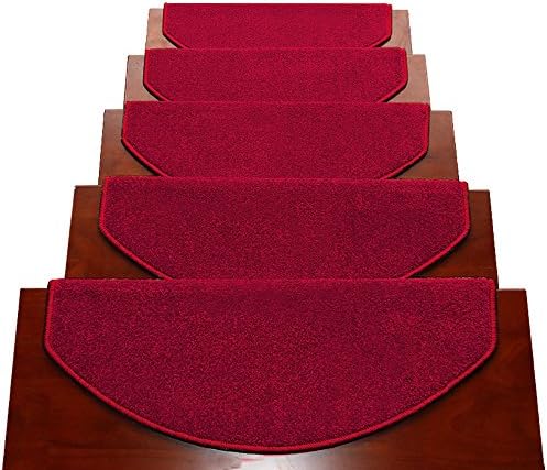 Zhihui carpet ZZHF Thicken Self-adhesive Stair Mat/Household Solid Wood Stairs Carpet/Semicircle Step Mat (A pack of 1) carpet underlay (Color : E, Size : 75*24cm)