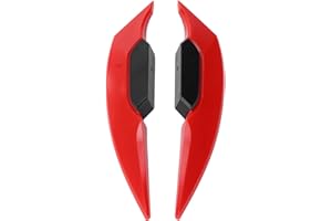 FOCKETY Winglets per Moto aerodinamici, 1 Paio di Alette per carenatura Moto universali Decorative, Kit per Alette aerodinamiche, Spoiler Laterale Anteriore per motociclette, Bici elettriche, ATV(Rosso)