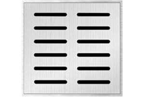 ZYWUOY Drain Grid, Outdoor Drain Cover, Sewer Grate, Rainwater, Square, Garage Floor Drain Strainer, Stainless Steel (150x150x20x2mm)