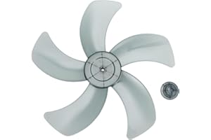 FACAIIO Lame de Ventilateur en Plastique 16 Pouces,5 pales de ventilateur avec couvercle d'écrou pour Ventilateur sur Pied