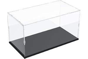 ACRLIE Acrylic Display Case, 15.7x7.9x7.9 inch, Black (Multi-purpose, Dustproof Protection, for Collectibles)