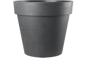 ‎KREHER Kreher XXL Pflanztopf/Pflanzkübel rund mit 79 cm / 58 cm Durchmesser, ausstattet mit Rollen! Der Eye-Catcher für Garten, Terrasse, Restaurants & Gewerbe! (Anthrazit, XXL-Ø79cm)