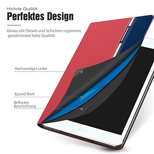 AUAUA iPad Mini 4 Hülle, iPad Mini 4 Lederhülse Smart-Schlaf,Sie werden mit einer Membran für Schirm-schutz beschenkt werden, für Apple iPad iPad Mini 4 Apple Tablet (Rot, iPad Mini 4) - 6