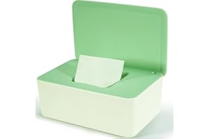 CHEERHOM Feuchttücher Box für Baby, Feuchttuchbox Baby, Box für Feuchtes Toilettenpapier, Feuchte Tücherbox Beige Aufbewahrungsbox mit Deckel Hält Die Tücher, Feuchtpapierbox für Zuhause und Büro
