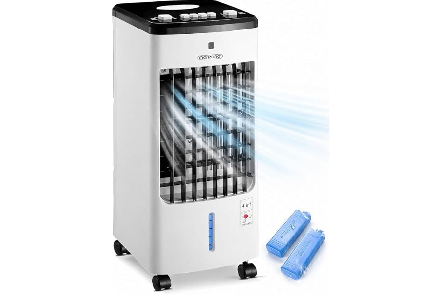 3 in 1 cecaro group Portable Cooler - Fan, Cooler and Dehumidifier with 5L Tank - 3 Speed, Automatic Oscillation, 50W