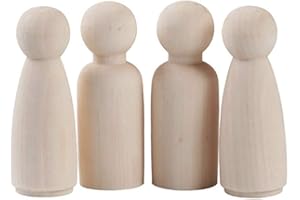 Egurs Holzfiguren 10 Stück 75mm DIY Figuren (5*Männlich +5*Weiblich)