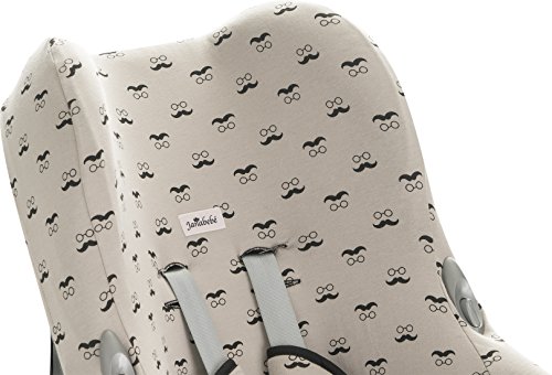 Janabebe® – Baumwollbezug Mr Mustache Maxi -Cosi Cabriofix, Citi, Streety.fix, Jané Koos, Abdeckung Stubenwagen , Autositz , + Schutz Gurtzeug, - 3