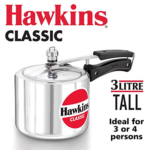 Hawkin Classic CL15 1.5 litros olla a presión de aluminio nuevo mejorado, pequeño, Plata 3-Litre plata