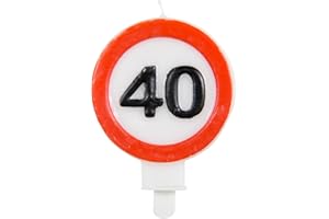 Folat 24253 ciasto 40 świec, znak drogowy, świece urodzinowe na urodziny, dekoracja urodzinowa, dla dzieci, na imprezy, wesela, imprezy firmowe, jubileusze, wielokolorowe