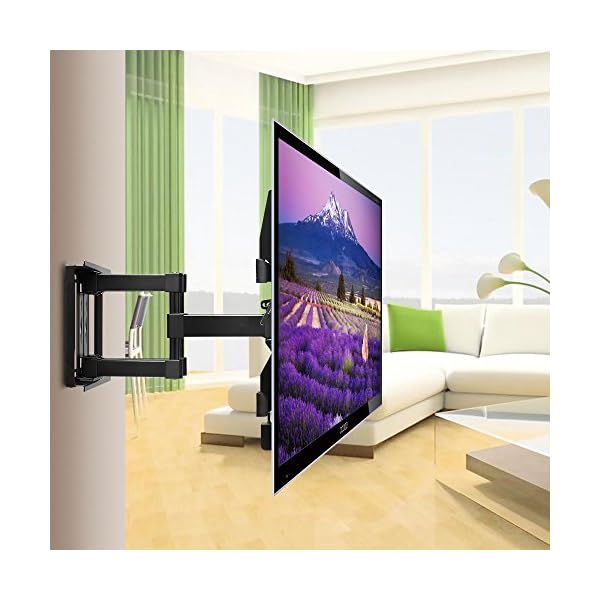 TV Wall Bracket, Tilt Swivel Dual Arm TV Mount Max.VESA 600x400mm for 37-70 Inch LED LCD Plasma Flat& Curved Screens up to 60kg, Includes 1.8m HDMI Cable, Bubble Level,Cable Ties - Image 8