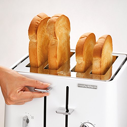 Morphy Richards 240003 Aspect Stainless Steel Four Slice Toaster - White