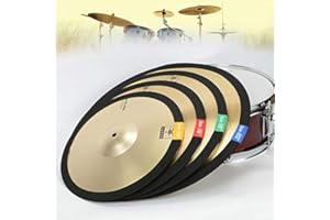 OriGlam Silenciador de batería de 4 piezas, silenciador de práctica amortiguador, silenciador de platillos silenciadores de círculo de batería (14,16,18,20 pulgadas)