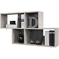 Étagère Murale FMD Nora 100x19,5x53cm - Bois - 4 Compartiments - Fabriqué En Allemagne