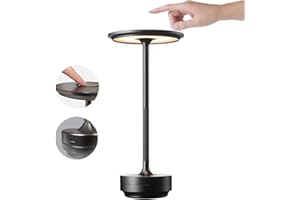 TIMPFEE Lampe de table métallique sans fil, en forme de I, rechargeable, étanche, contrôle tactile, lumières décoratives LED pour restaurant, bar