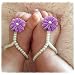 Eleery 5pairs/10pcs Fashion Newborn Baby Girl's Kids Flowers Foot Band Ties Infant Toddler Foot Wear Barefoot Sandals Shoes Feet Accessory Decoration (Pearl-5pairs)