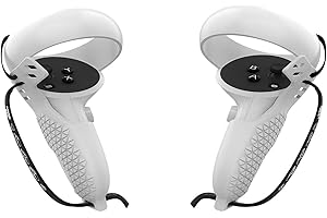 M AMVR Funda Protectora Quest/Quest 2, Anticaída, con Correa Ajustable para Muñeca(Blanco)