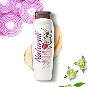 NATURALI Hairfall Arrest Shampoo | With Red Onion & Bhringraj | Reduces Hair Fall By Boosting Scalp Health 340 ML