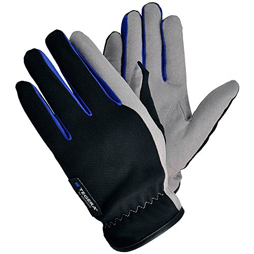 Ejendals Handschuh Tegera 325 aus Synthetikleder, Größe 12, 1 Stück, schwarz / grau / blau, 325-12