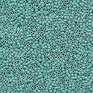 Matte Opaque Turquoise AB Miyuki Glass Delica Beads 6.8g 11/0 DB878