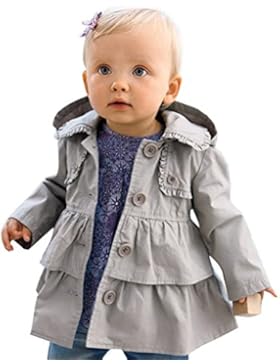 YiZYiF Baby Mädchen Kinder Jacke Trenchcoat Frühling Herbst Mantel mit Kapuzen Outwear Gr. 80 92 98 104 110