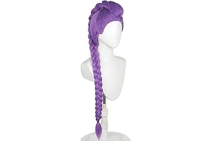 KROILUCALY K-pop Demon Perruque de cosplay Rumi Cosplay Perruque tressée violette Cheveux longs pour femme Anime Huntrix Halloween Carnaval Party Wig Accessoires de costume