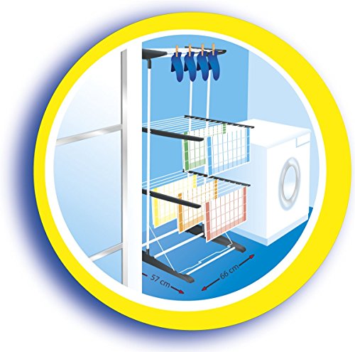 Vileda Viva Dry Multiflex Turmwäscheständer mit höhenverstellbaren und rausnehmbaren Trockenregalen - 5