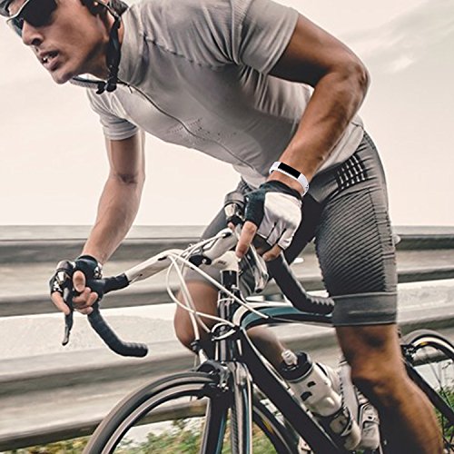 Greatfine Armband für Fitbit Alta Hr & Alta Classic Herzfrequenz Smart Watch Fitness Tracker Zubehör / Sport Fitness Ersatzschweißband Ersatzarmband (BlackRed) - 7