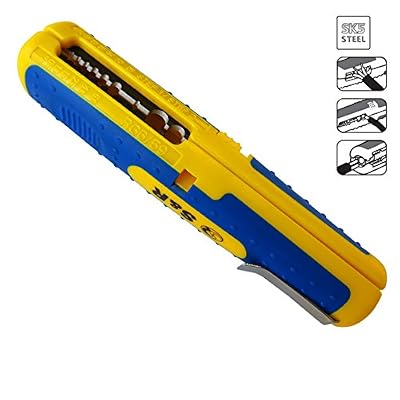 S&R Dénudeur Pince à dénuder de précision, câble 10-20 AWG, SAT / RG6 et RG59, câble basse tension universel 8-13mm, outil de dégainage.