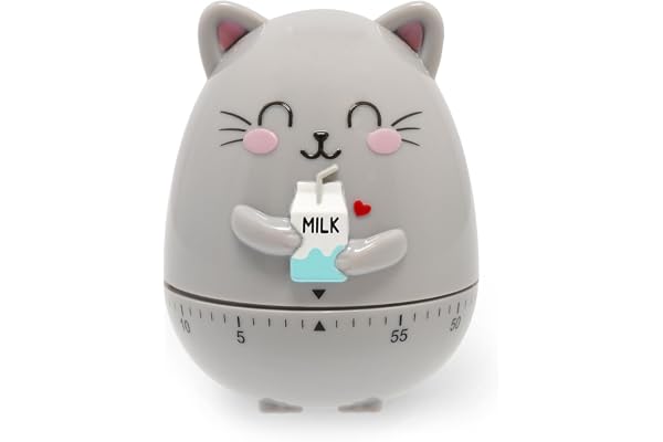 Legami - Minuteur de Cuisine, thème Kitty, réglable manuellement, 60 Minutes, sans Pile, diamètre 6 cm, Hauteur 8 cm