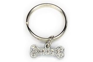 FizzyButton Gifts Cat Dog Collar or Lead Charm, Rhinestone Bone