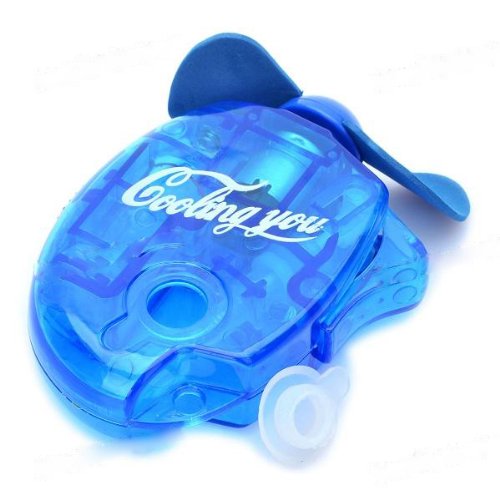 BestOfferBuy Mini Ventilator Wasser Sprühend Kühl Batterie Betrieben Blau - 2