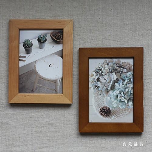 Log Photo Wall Frame Wood Original Rectangular Frame And White Coffee,6 Inch,Primary Colors