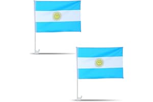 ‎SONIA ORIGINELLI 2er SET "Auto Flagge" Fahne WM Länder Fußball Fan Farbe: Argentinien