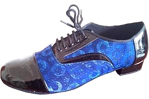 ELISHA DANCE Chaussures de danse latine à talon de 2,5 cm pour homme, salsa Socials Party Intérieur souple