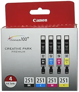 Canon CLI-251 BK/CMY 4 PK Value Pack Ink for Canon Inkjet Printers