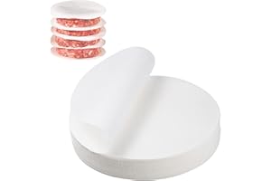 DULUOK 500 Pezzi Carta Oleata per Hamburger 11 cm Antiaderente Fogli Separatori Rotondi, Carta da Forno per Torta di Carne, Polpette, Accessori per Barbecue