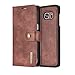 COCK Vintage Genuine Leather Wallet Case Flip cover Magnetic Detachable Leather Back Cover with Card Holder for Samsung Galaxy S7 edge (Red Taupe) RS.1400.00