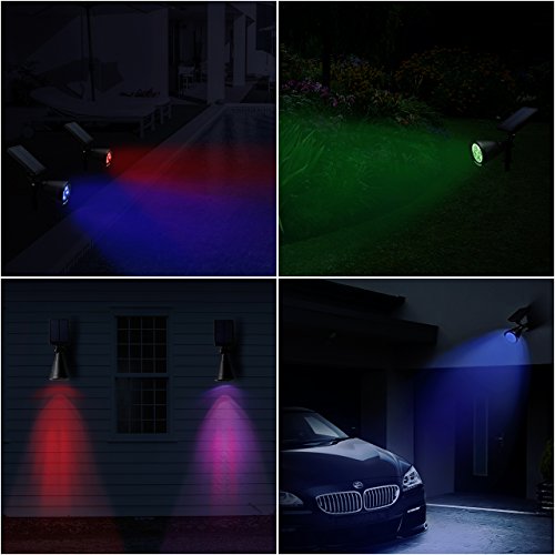 [LED 4 Farbe ]Mpow Spot Leuchte Solarleuchten mit 4 Farben LED IP65 Wasserdicht Gartenleuchten mit 200 Lummen Gartenleuchte mit Erdspieß Solar Spotlight für Garten Deko Garten / Outdoor Landscape - 4