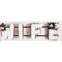 Memorial Wreaths Artificial Silk Funeral Flower Wreath With Custom 3-Letter Name - Memorial Tribute Silky Bouquets Funeral Wreath - Foto 11