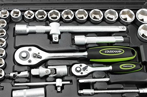 STARKMANN 94 teiliger Steckschlüssel-Satz Ratschenkasten Werkzeug-Kasten - 2