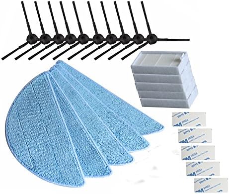 NTNT 10pcs side Brush+5pcs hepa Filter+5pcs Mop Cloth+5pcs magic paste for chuwi ilife V5 V3 series ilife v5pro X5 v5s ilife v5 pro