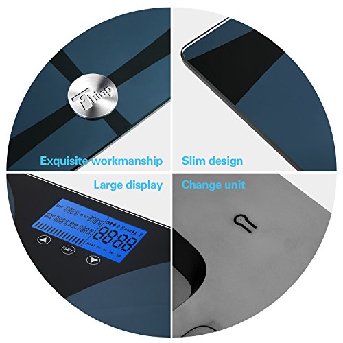 Thinp Personenwaage Digitale Waage mit Bluetooth , Vermessung von Gewicht, Körperfett, Wasser, Muskel- und Knochenmasse ,Garantiezeit von 1 Jahr - 5