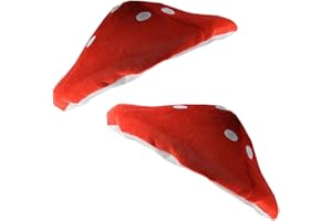 TOYANDONA Funny Funny Fungo Lot de 2 bonnets décoratifs en peluche pour enfants, adultes, rouge et blanc