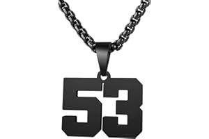 MUERDOU Number Necklace for Men Athletes Number Chain Stainless Steel Jersey Pendant Personalized Sports Jewelry Gift for Men Basketball Baseball Football