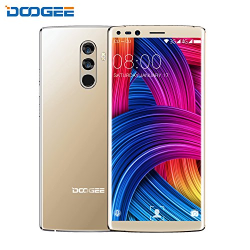 Handy ohne Vertrag,DOOGEE MIX 2 Dual SIM Guenstig Smartphone mit 4G Android 7.1,5.99 Zoll FHD Display 6GB+64GB RAM,Helio P25 Prozessor,8.0MP Dual Front Kameras,13MP+16MP Quad-Kameras,4060mAh handys,USB Type-C,Face Unlock-Gold